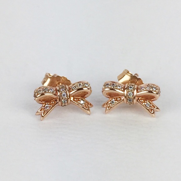 Pandora Jewelry - NEW! Pandora Sparkling bow Rose Gold Stud Earrings